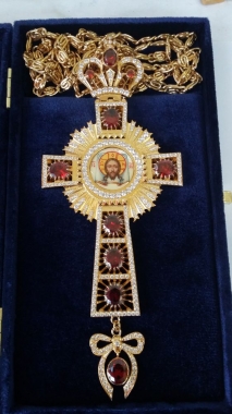 Крест наперсный с росписью